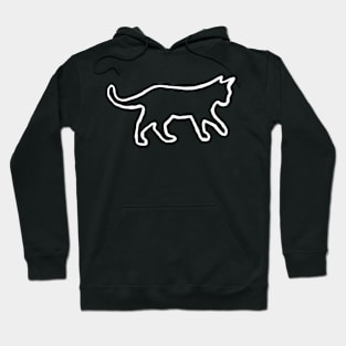 white cat outline Hoodie